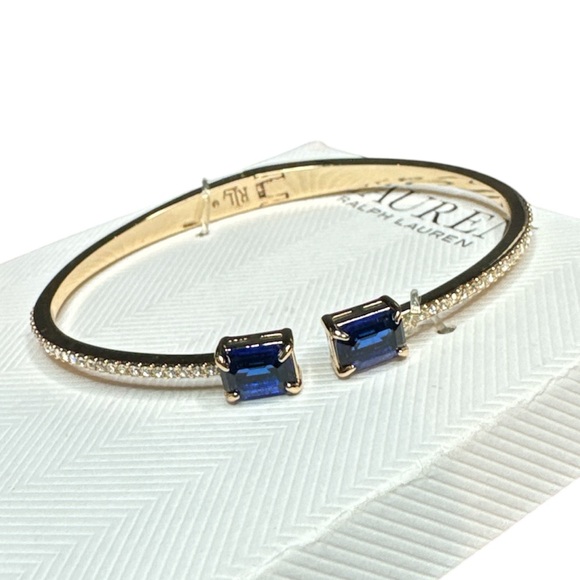 Jewelry - Lauren Ralph Lauren Gold-Tone Colored Stone & Crystal Cuff Bangle Bracel…